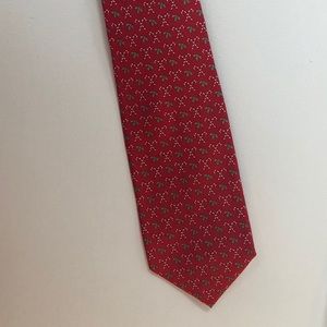Vineyard Vines Christmas Candy cane Holly red tie
